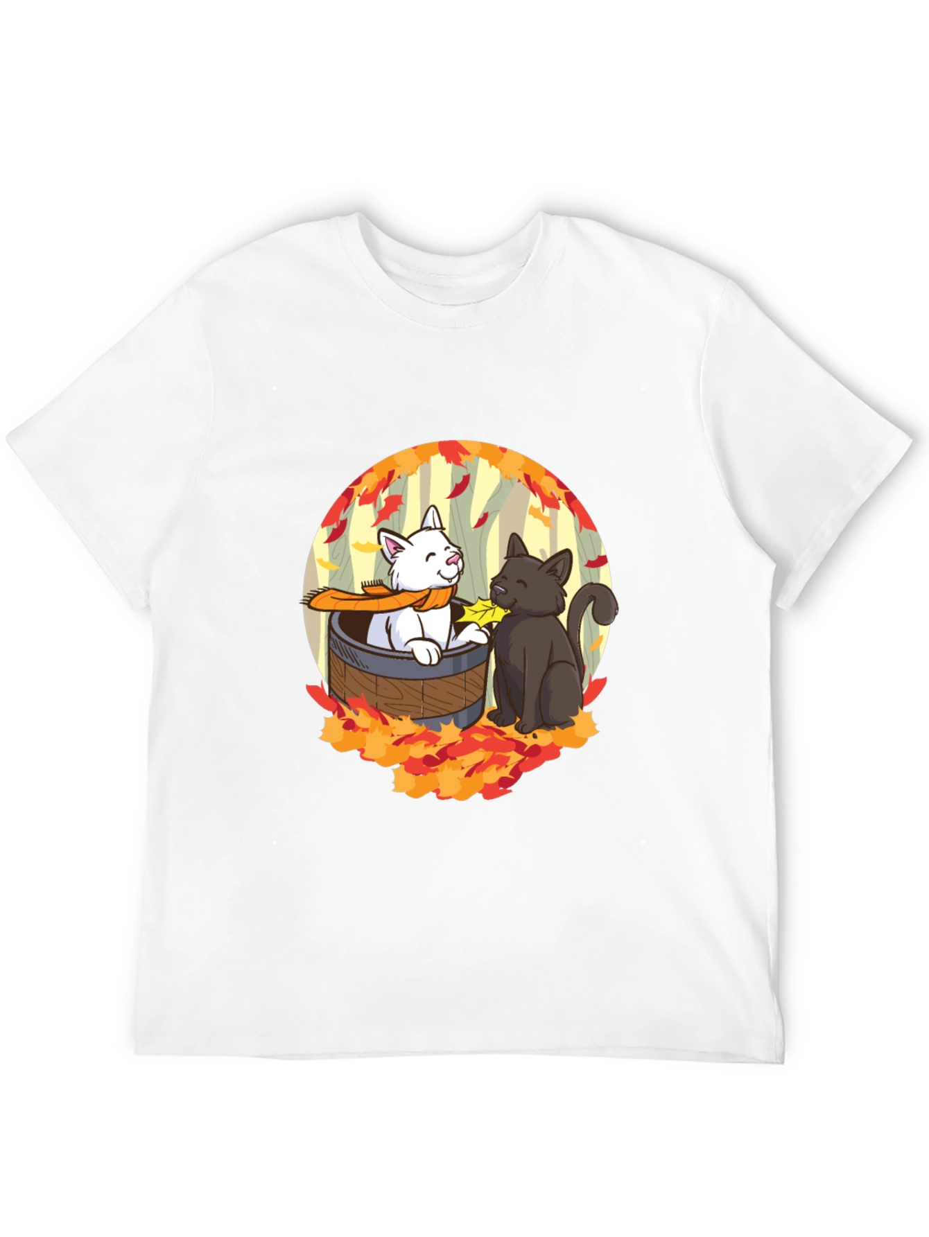 Black Autumn Cats T-Shirt - Cute Fall Design view 12