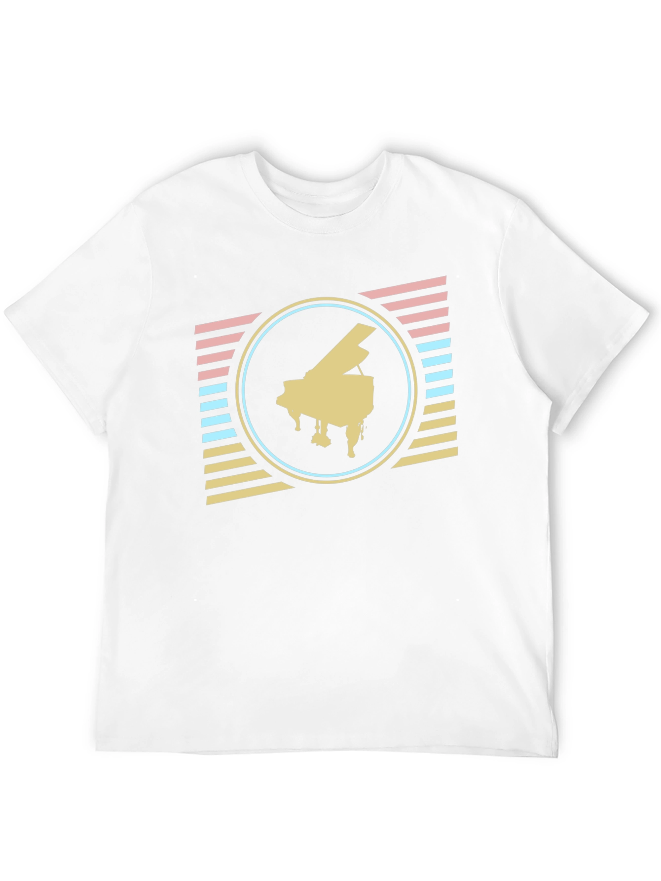 Black Retro Piano T-Shirt - Vintage Musical Style view 12