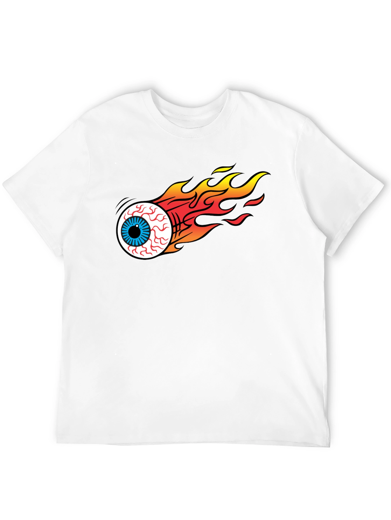 Black Flaming Eyeball Graphic Black T-Shirt view 12