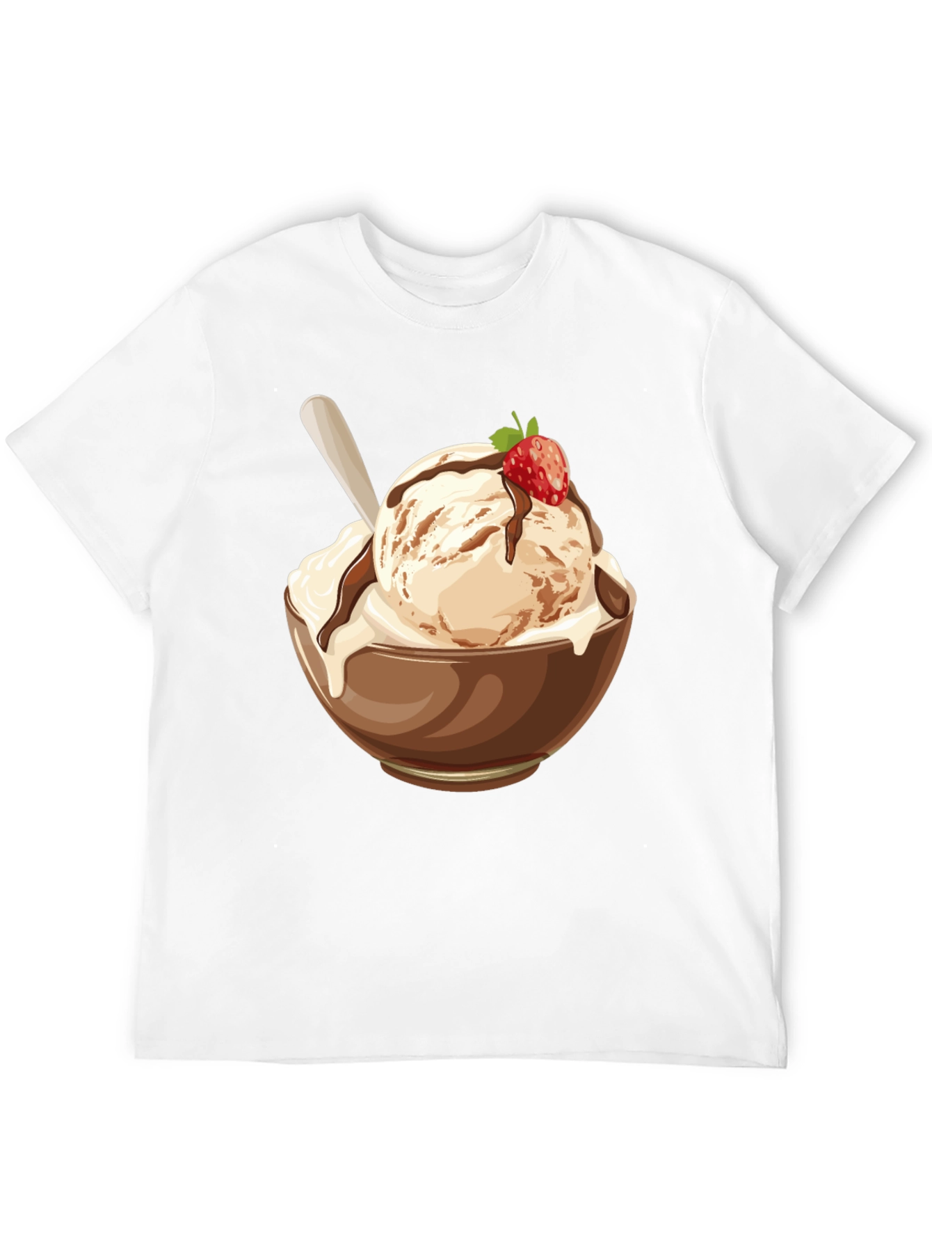 Black Ice Cream Bowl Graphic T-Shirt - Unisex Black Tee view 12