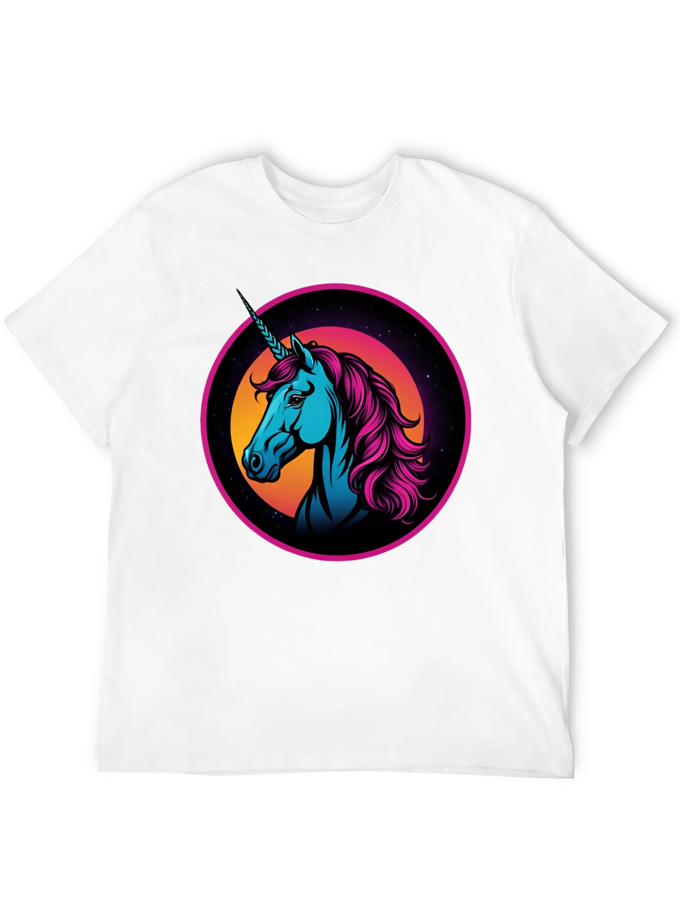 Black Retro Unicorn Graphic T-Shirt view 12