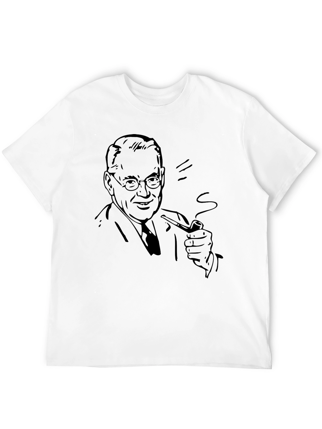 Black Vintage Pipe Smoker T-Shirt - Black Graphic Tee view 12