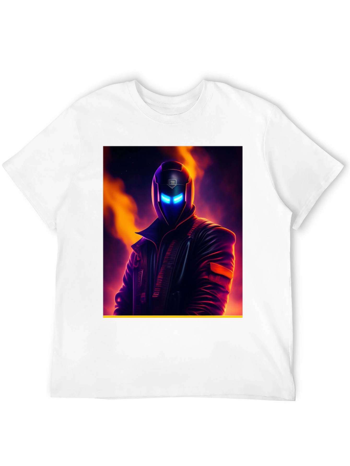 Black Cyberpunk Character Graphic Tee - Men's Black T-Shirt view 12