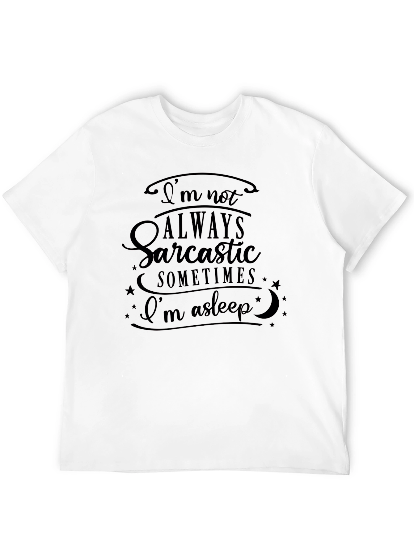 Black Sarcastic Humor Graphic Tee - Black Cotton view 12