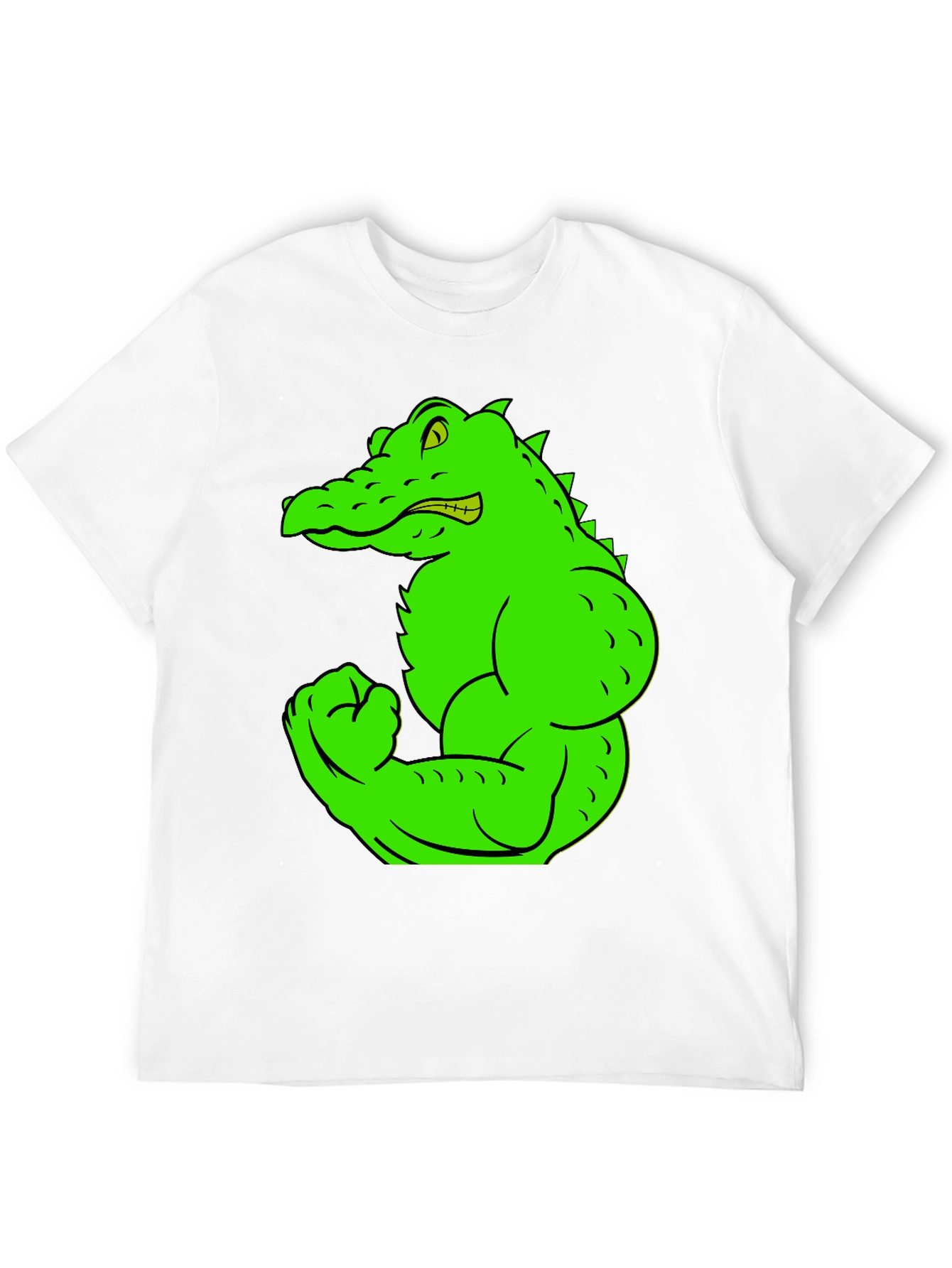 Black Muscle Gator Graphic Tee - Black Cotton T-Shirt view 12