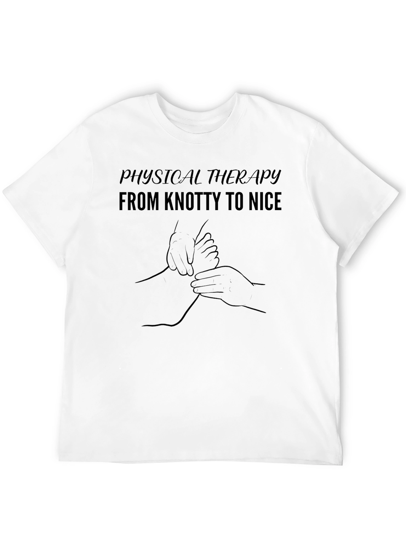 Black Physical Therapy T-Shirt - From Knotty to Nice view 12