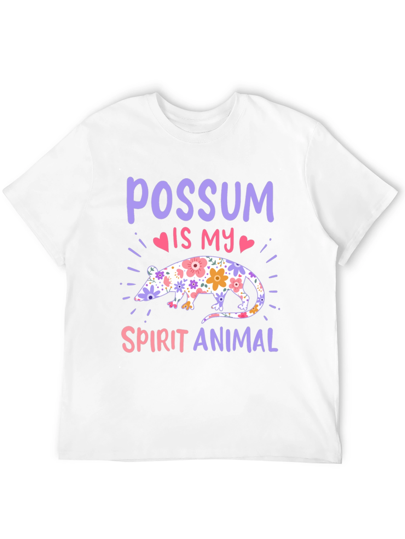 Black Possum Spirit Animal T-Shirt - Floral Possum Design view 12