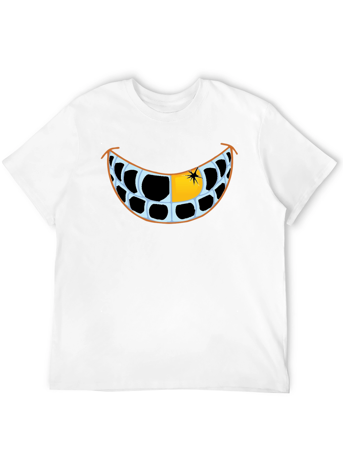 Black Funny Grinning Teeth Graphic T-Shirt view 12