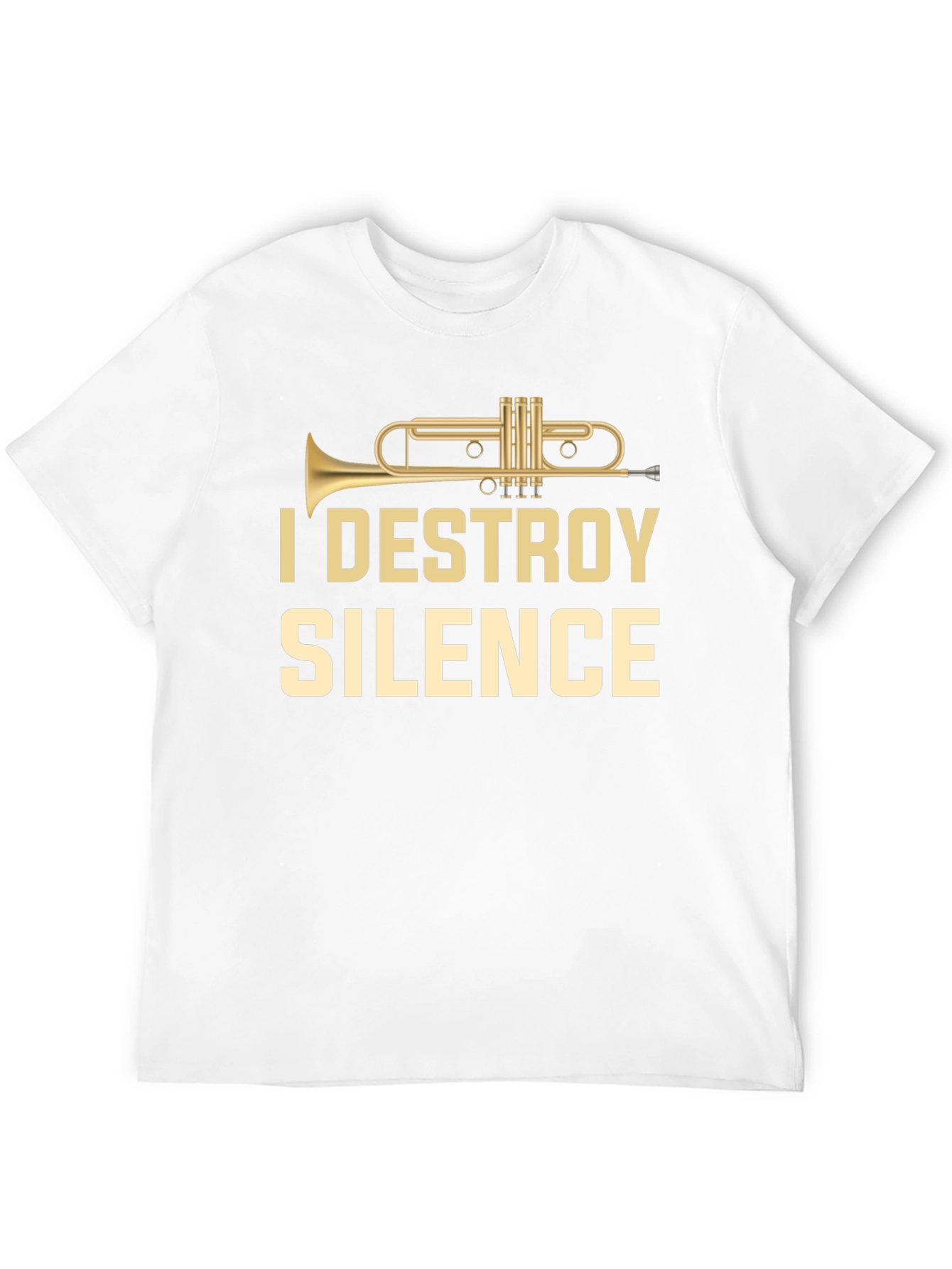 Black I Destroy Silence Trumpet T-Shirt view 12