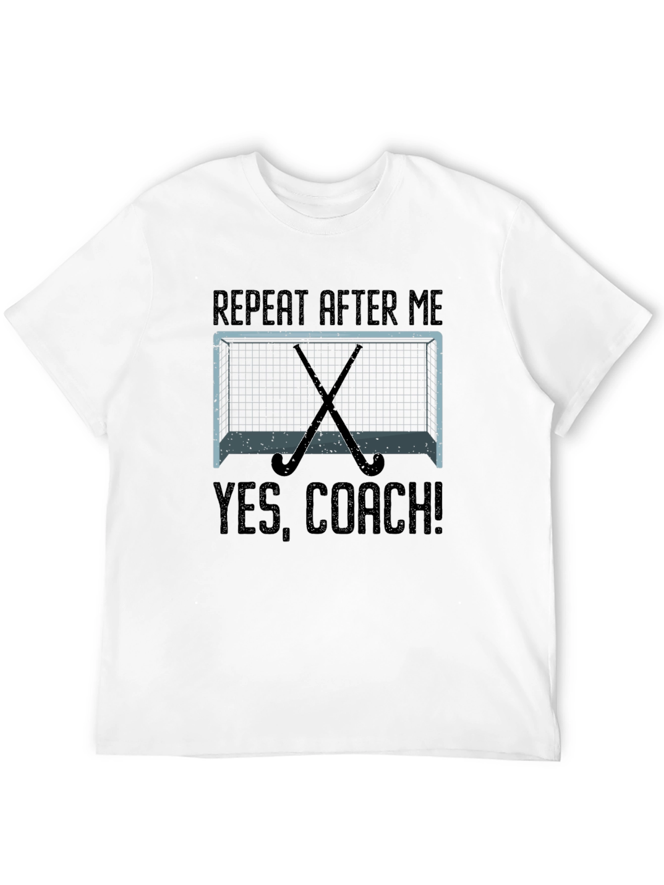 Black Yes, Coach! Hockey Graphic T-Shirt view 12