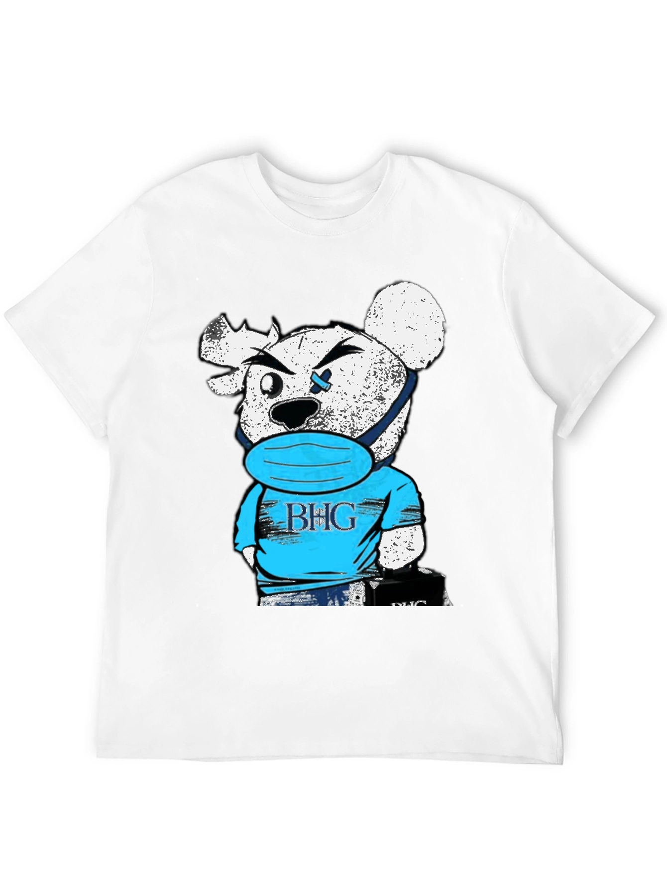 Black BHG Teddy Bear Face Mask Black T-Shirt view 12