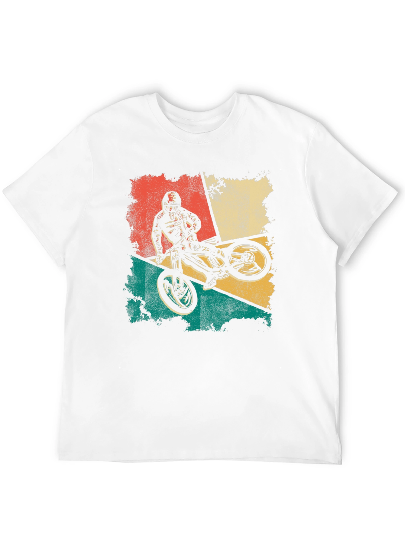 Black Retro Mountain Biker T-Shirt - Vintage Style view 12
