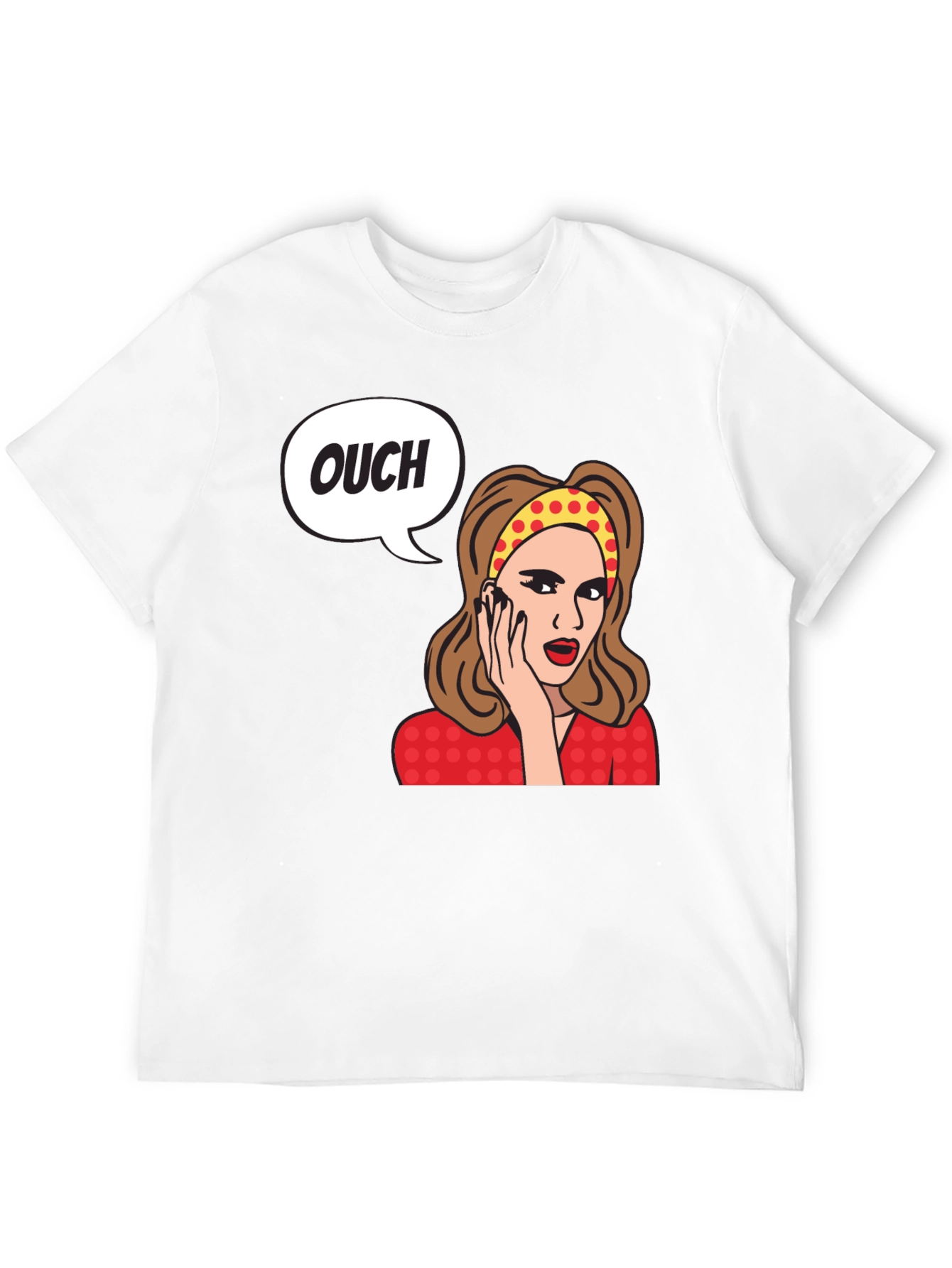 Black Ouch! Retro Cartoon Graphic T-Shirt view 12