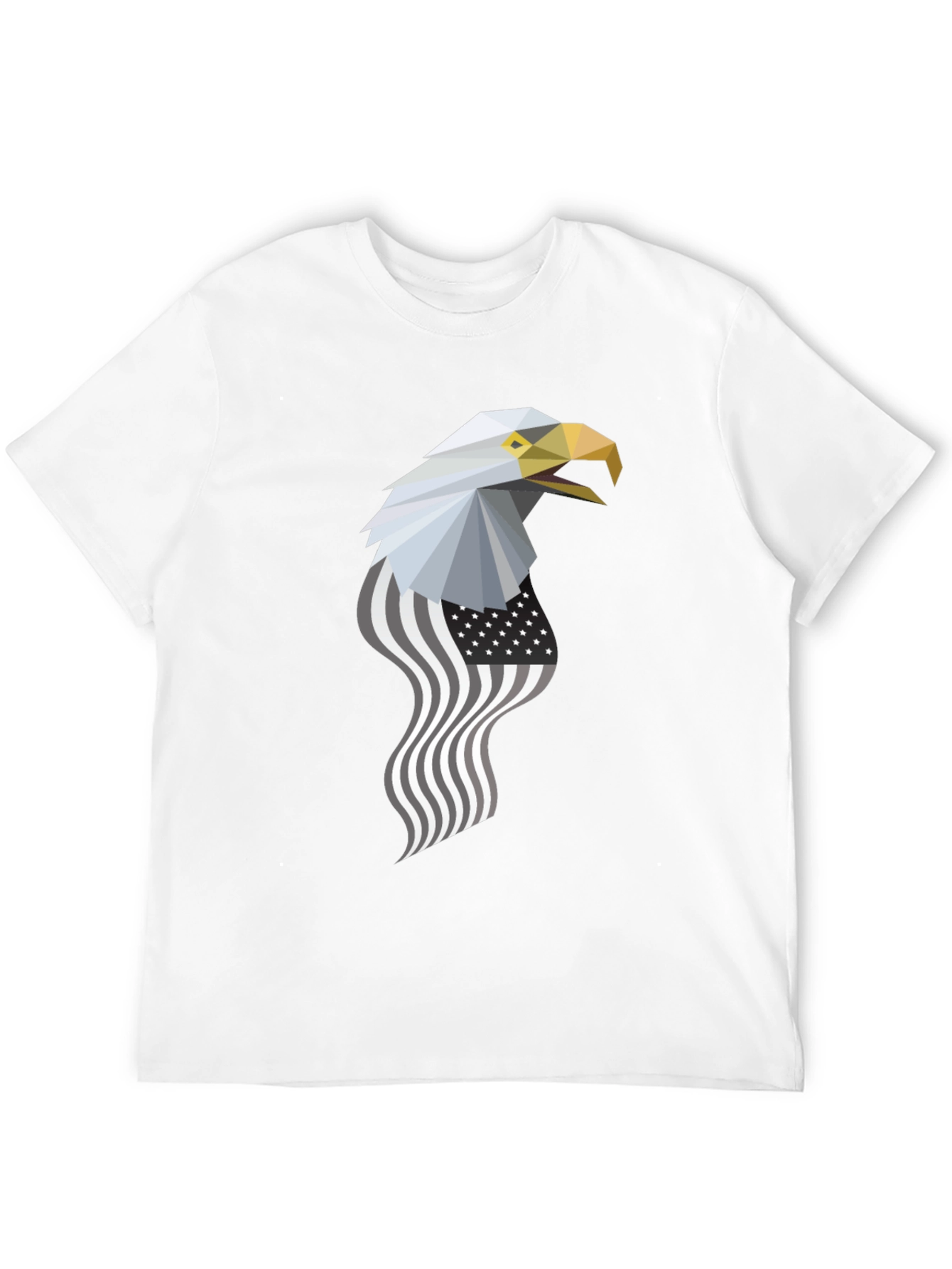 Black Geometric Eagle American Flag Graphic Tee view 12