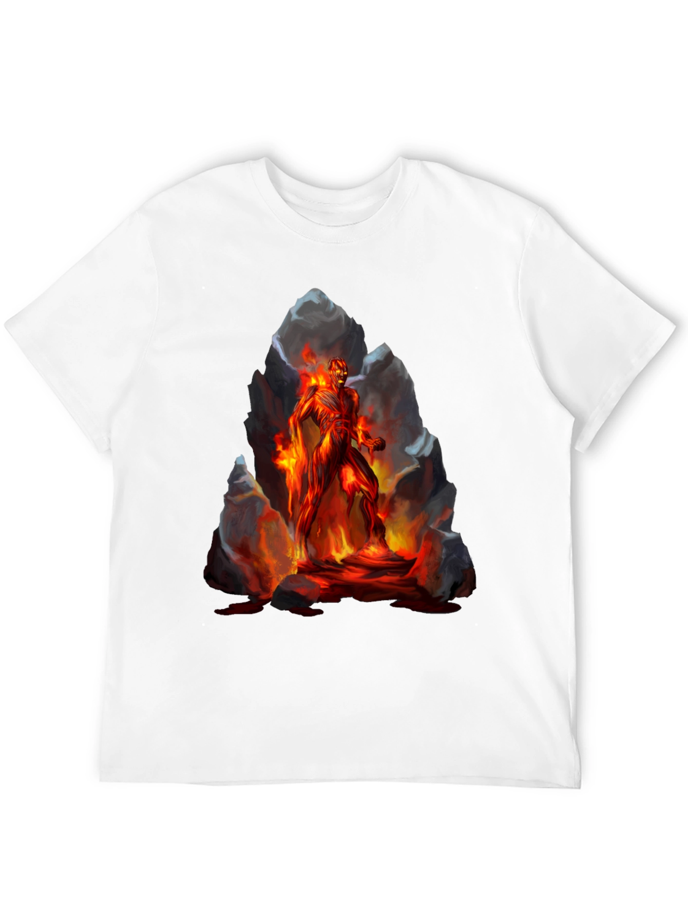 Black Inferno Man Graphic Tee - Fiery Lava Design view 12
