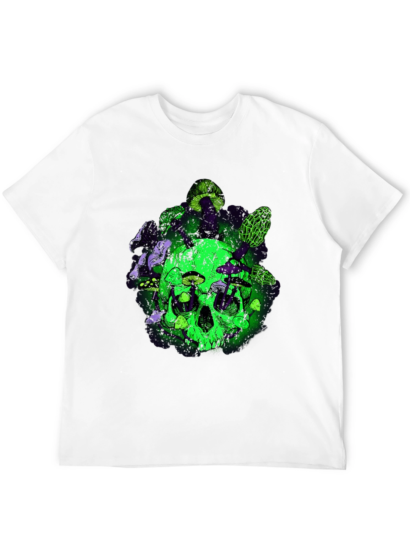 Black Skull & Mushroom Graphic Tee - Unique Design view 12