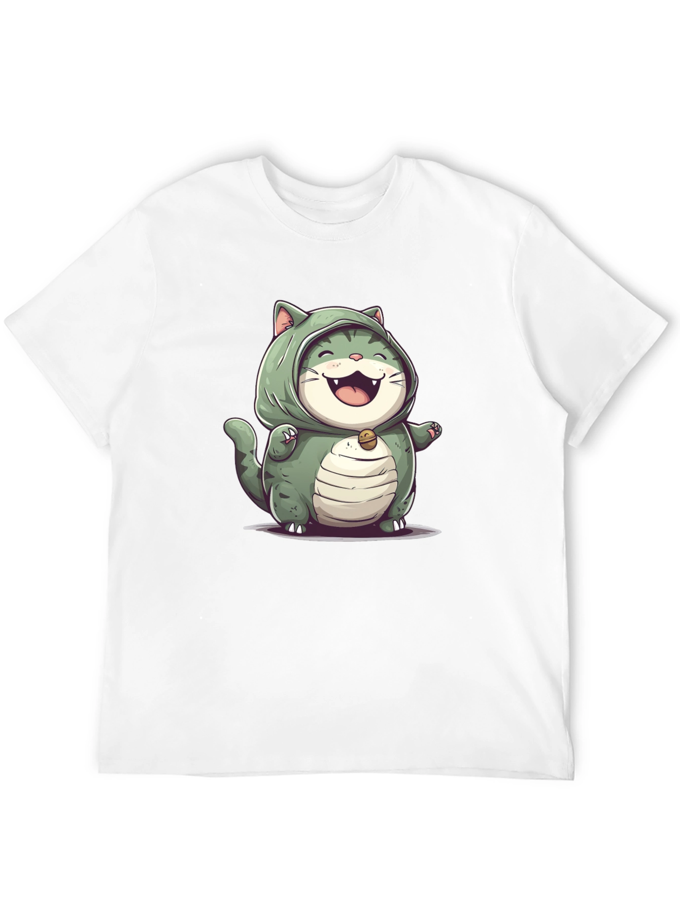 Black Cat In Bulbasaur Costume Black T-Shirt view 12