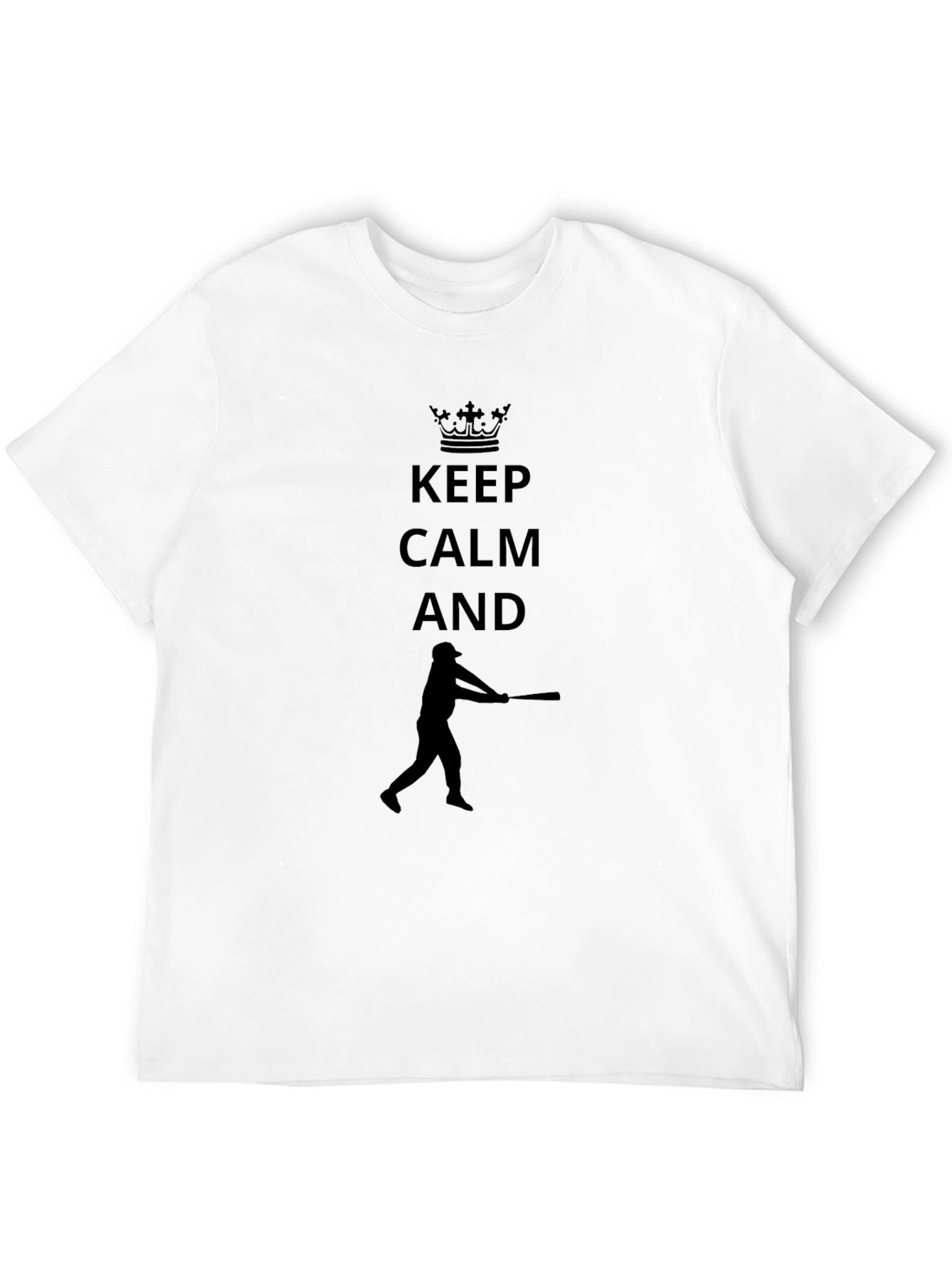 Black Keep Calm Baseball Player Black T-Shirt view 12
