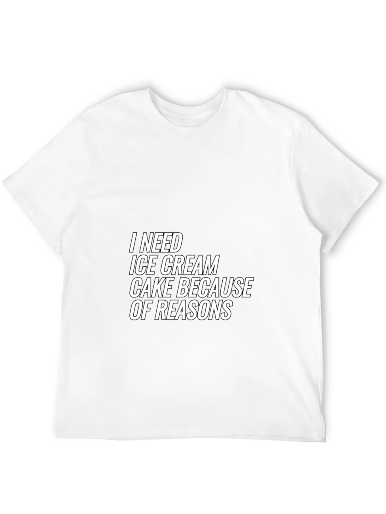 Black I Need Ice Cream Cake Reasons Black T-Shirt view 12