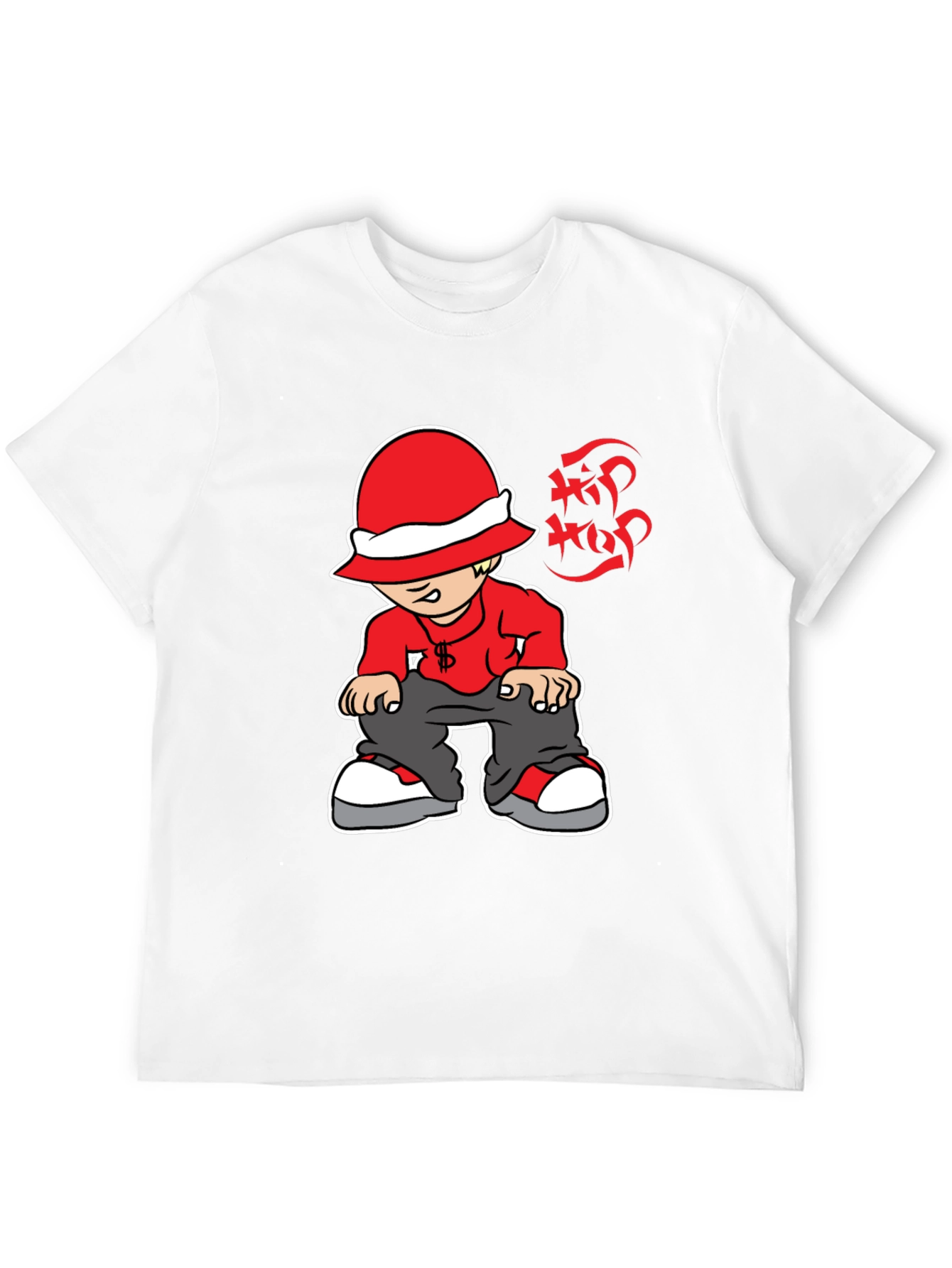 Black Hip Hop Cartoon Graphic Black T-Shirt view 12