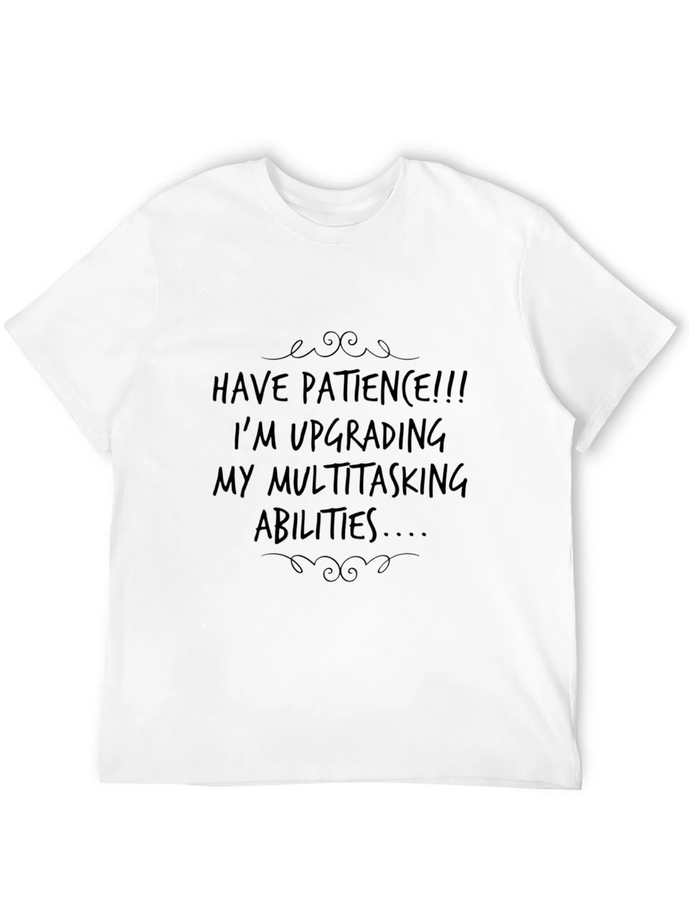 Black Patience Upgrade Men's Black Graphic Tee view 12