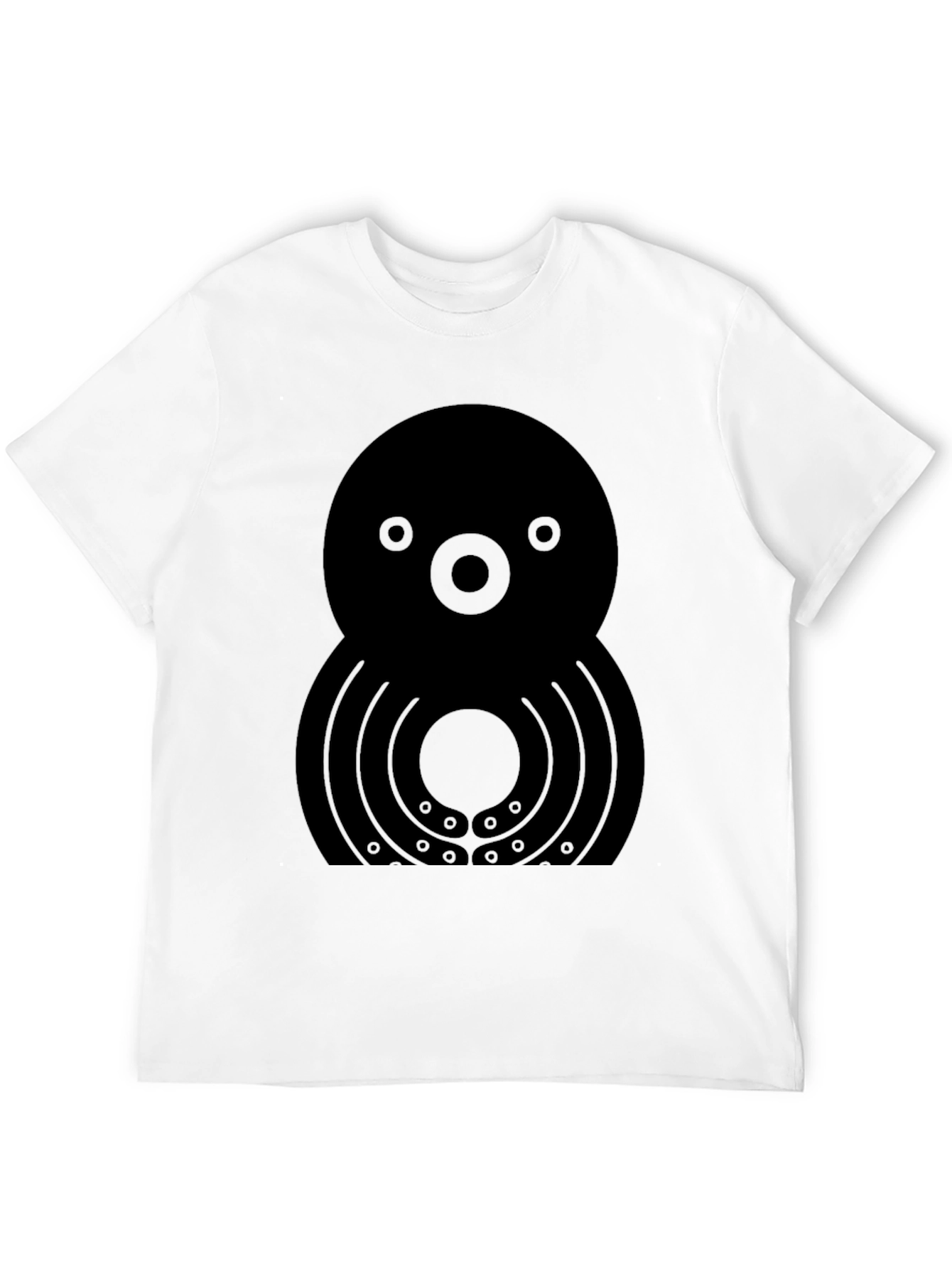Black Unique Graphic Octopus T-Shirt - Black view 12