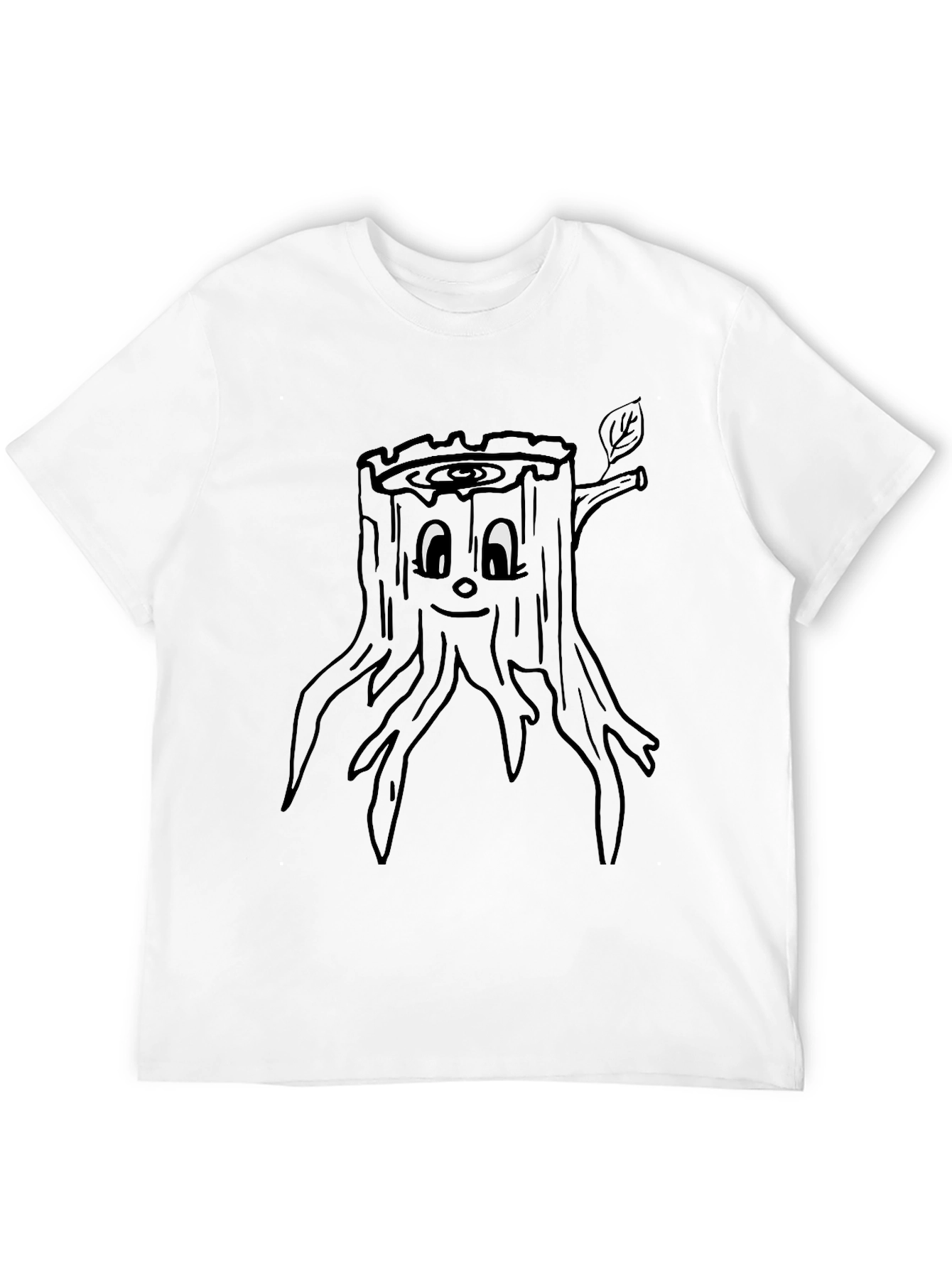 Black Funny Tree Stump Graphic Tee view 12