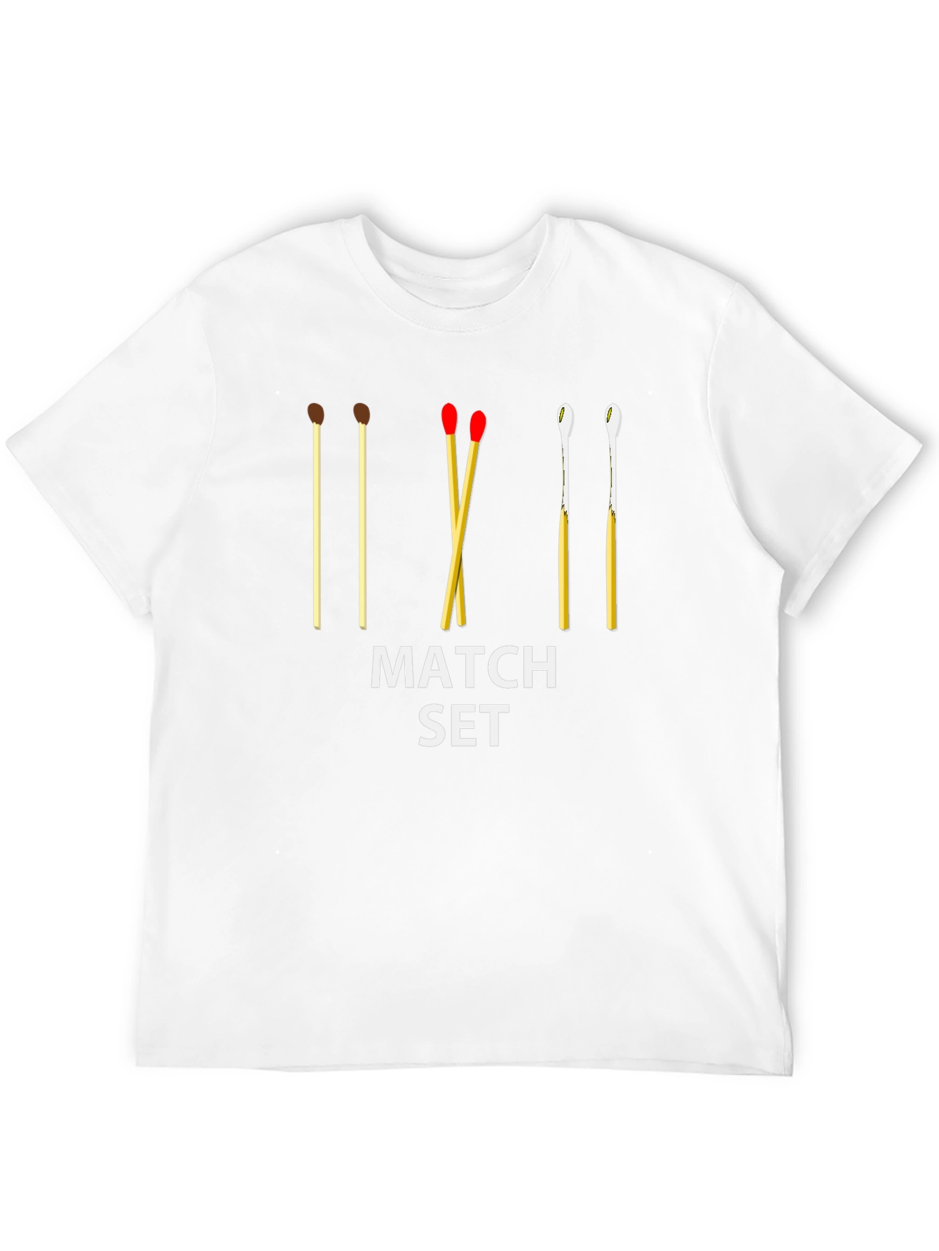 Black Match Set Graphic Tee - Casual Unisex T-Shirt view 12