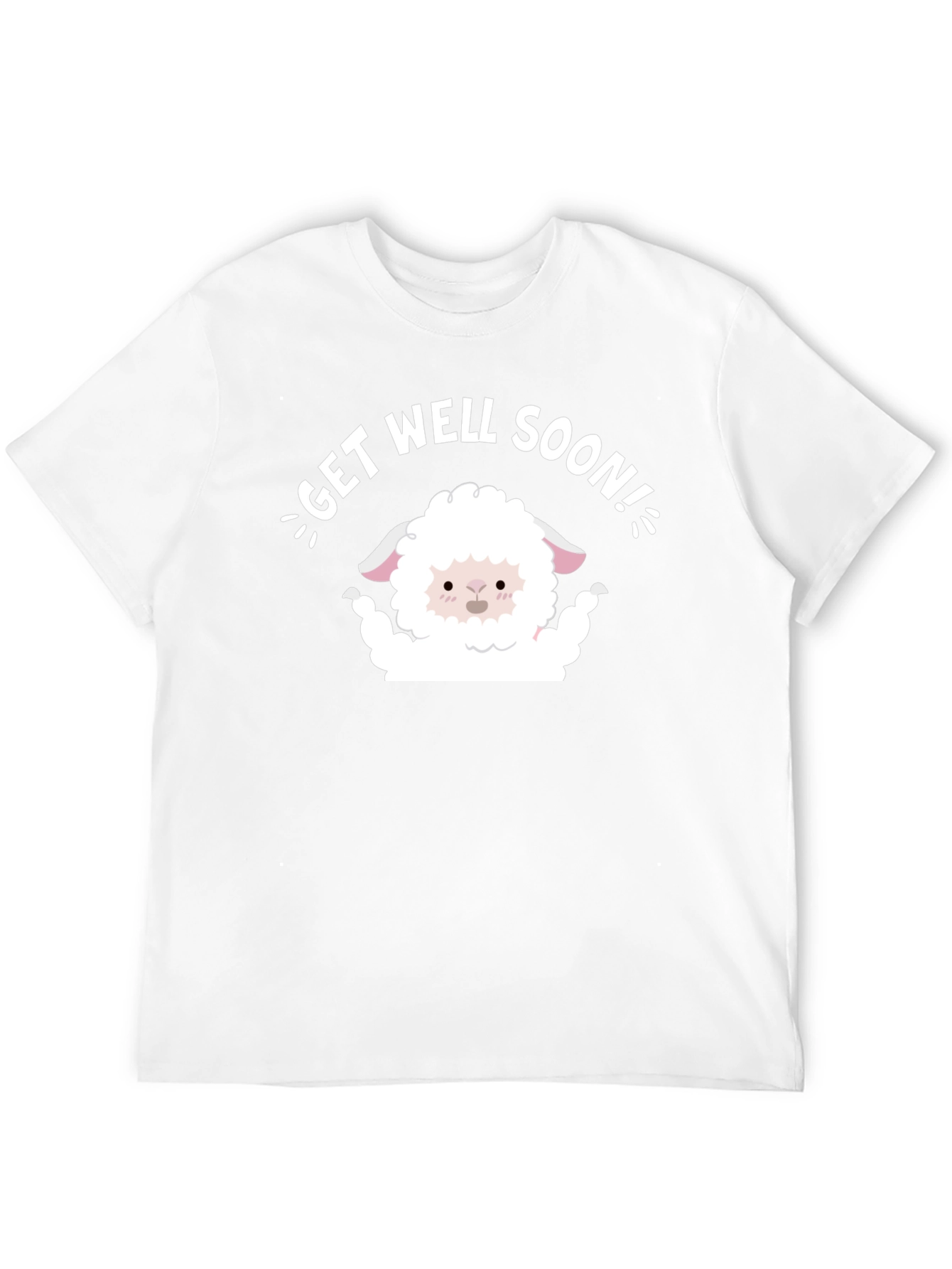 Black Get Well Soon Sheep T-Shirt - Cute Comfort view 12