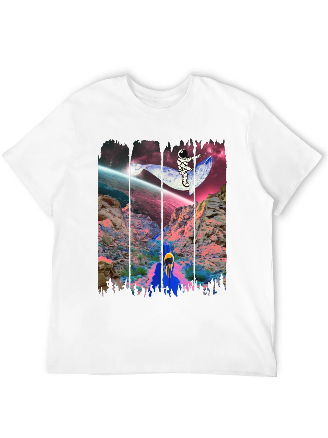 Black Astronaut Whale Ride Graphic Tee view 12