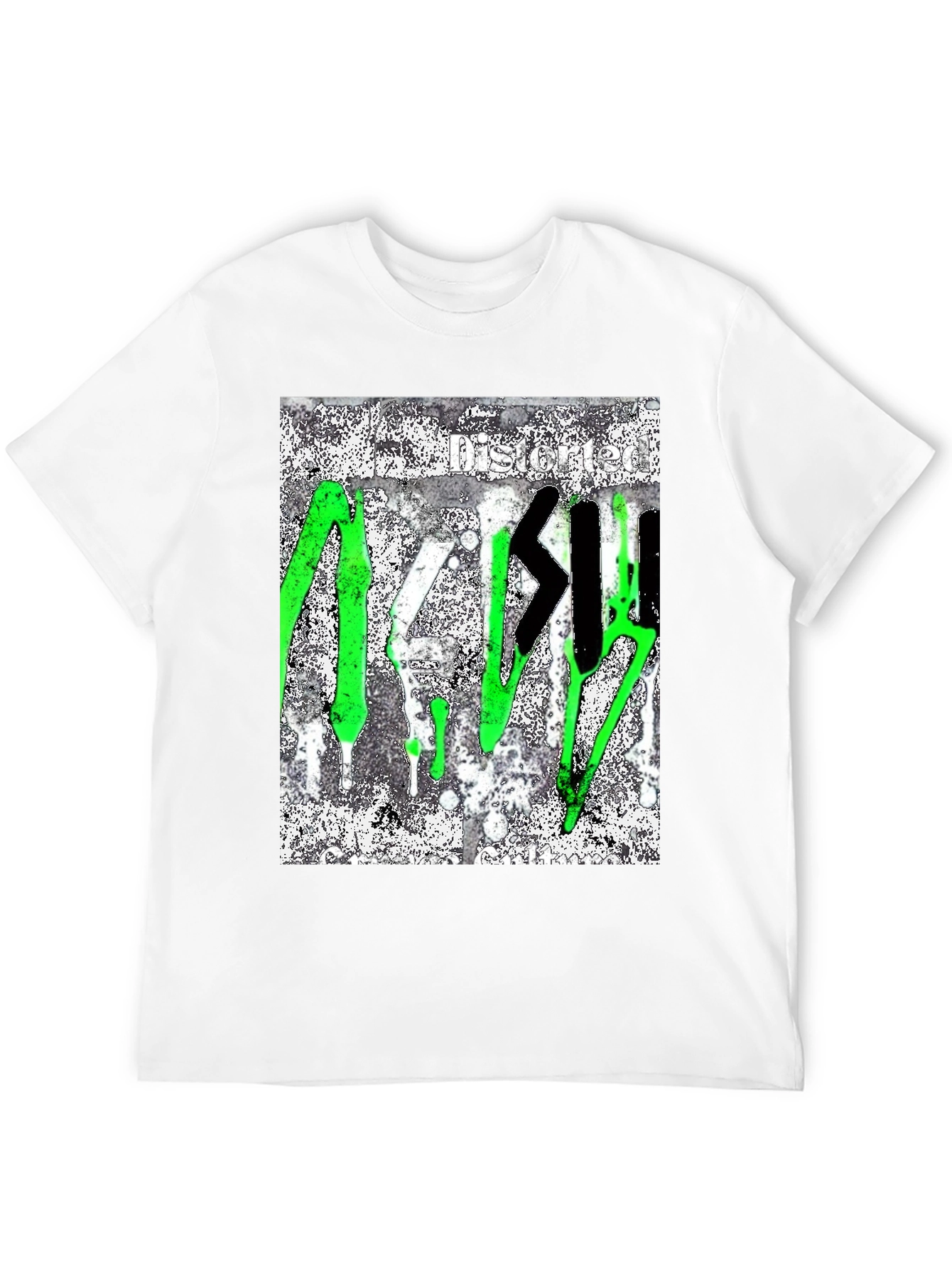 Black Distorted Graffiti Style T-Shirt view 12