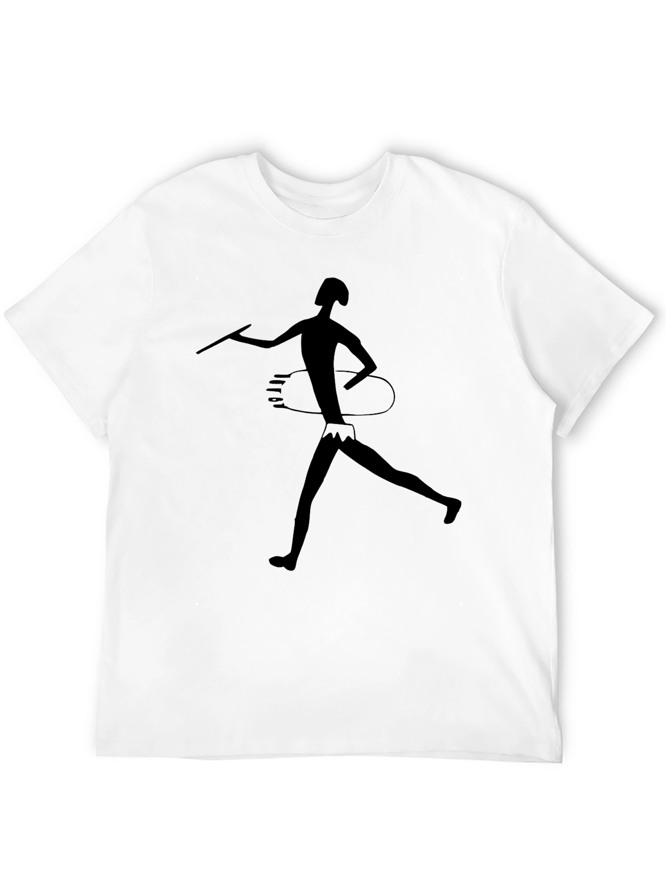 Black Tribal Art Spear Thrower Black T-Shirt view 12