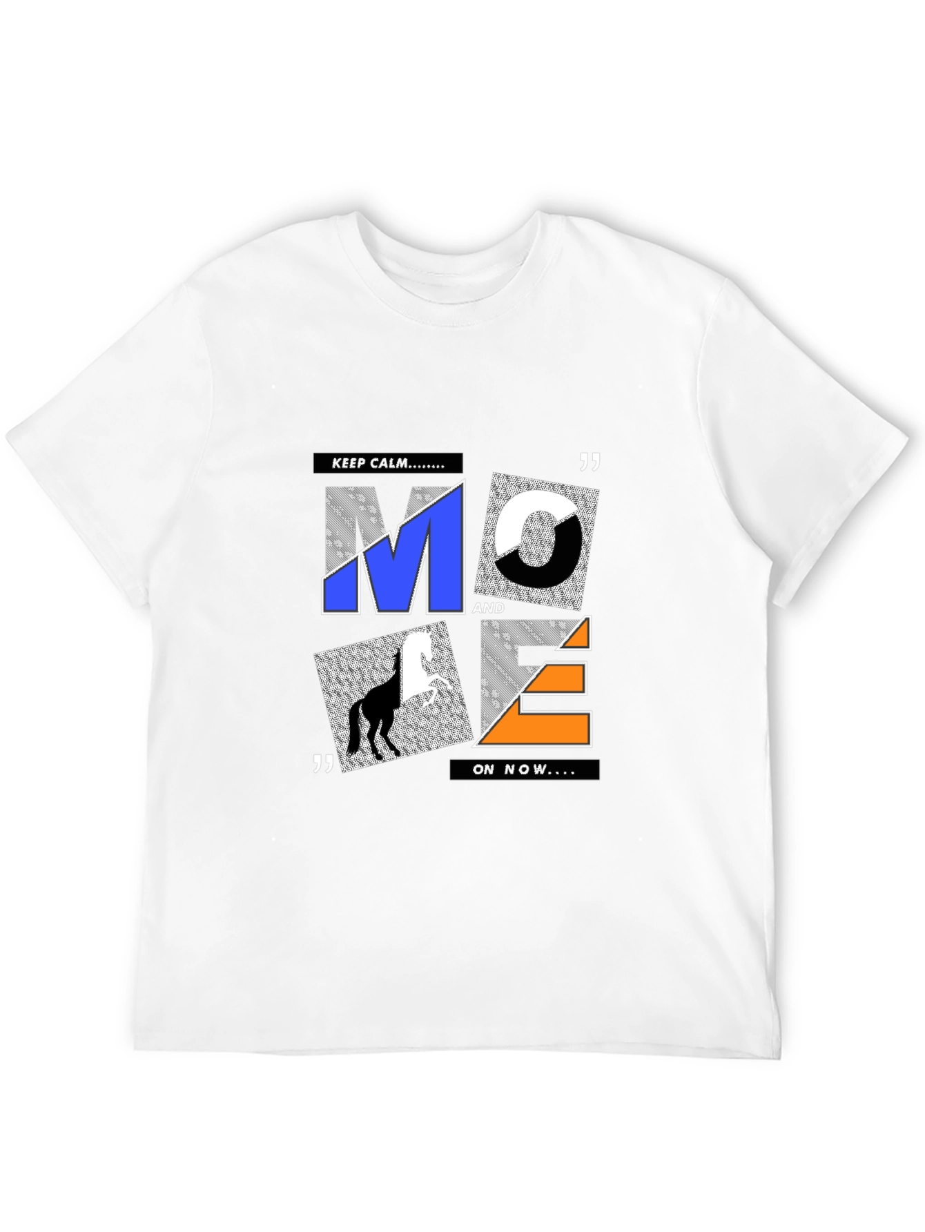 Black Cool Graphic Print Tee - Keep Calm MOVE ON view 12