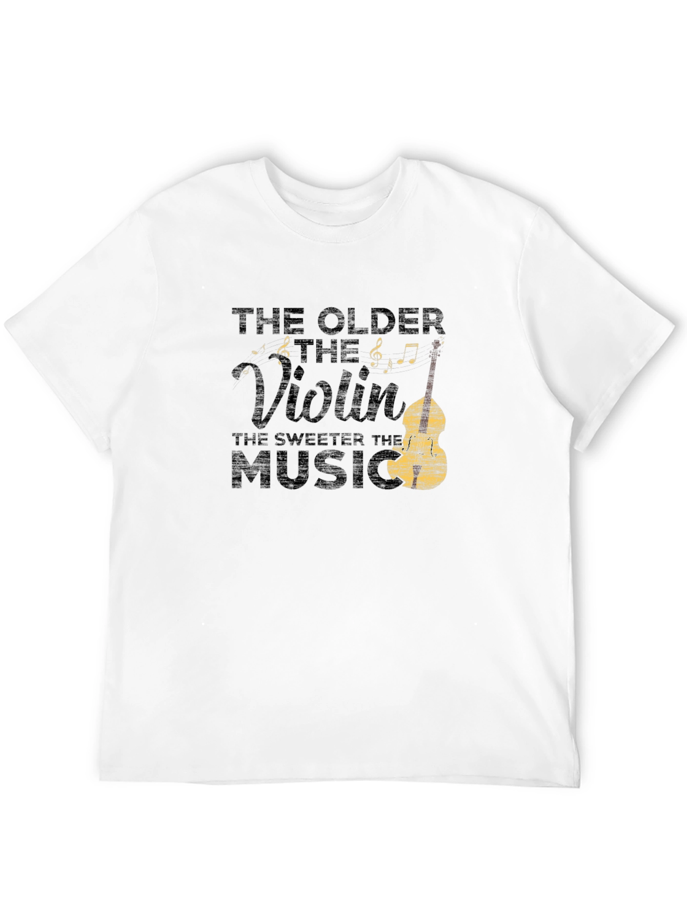 Black Vintage Violin Music T-Shirt - The Older The Violin view 12