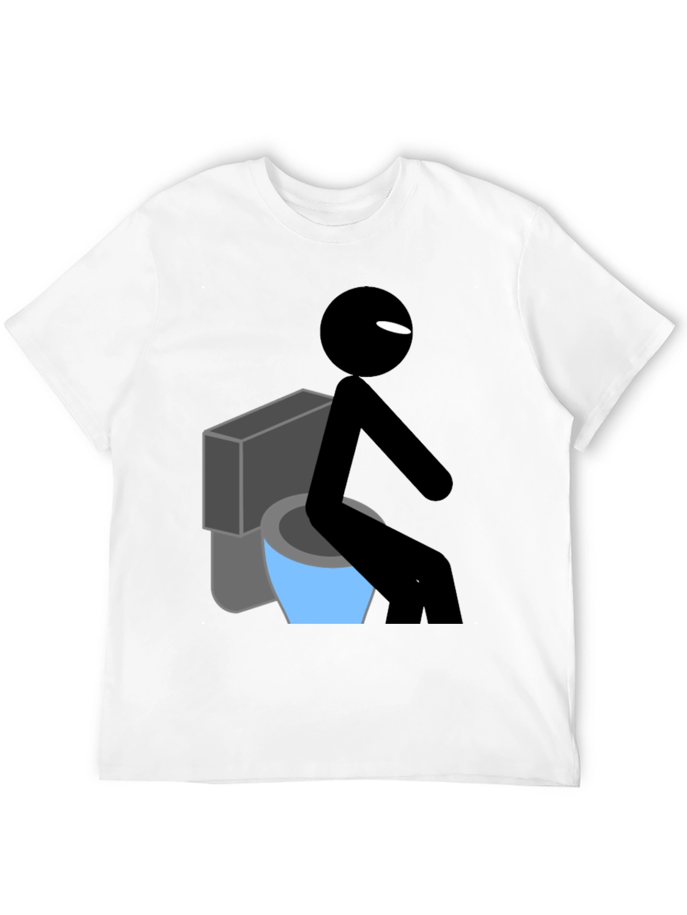 Black Toilet Humor Graphic Tee - Funny Stick Figure Shirt view 12