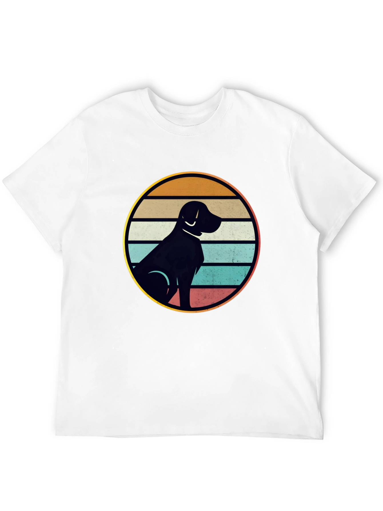 Black Retro Dog Silhouette T-Shirt view 12