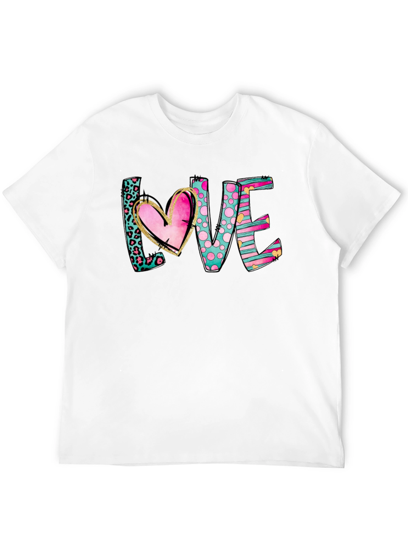 Black LOVE T-Shirt - Heart Design view 12