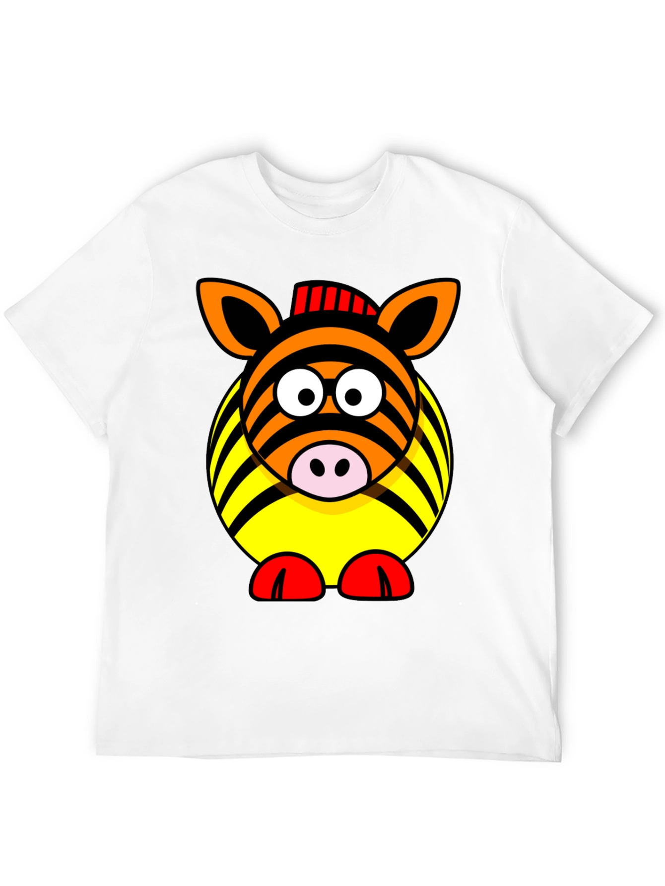 Black Zebra Cartoon Graphic Black T-Shirt view 12