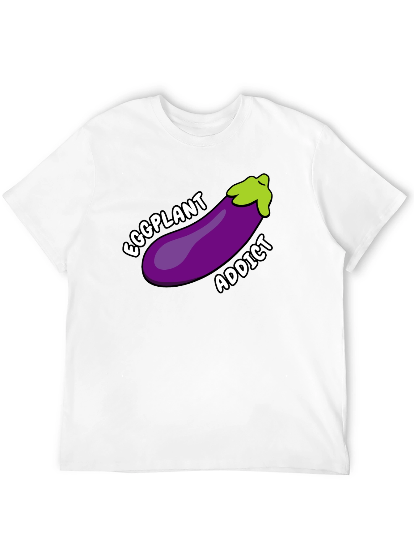 Black Eggplant Addict T-Shirt Funny Humor Graphic Tee view 12