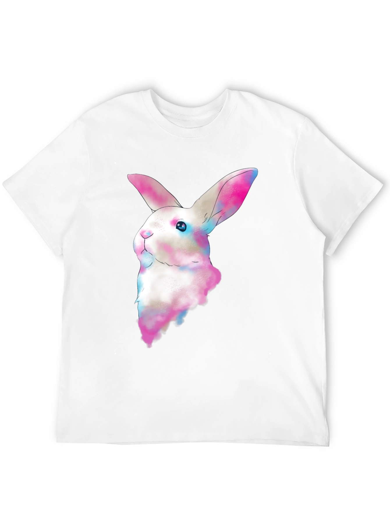 Black Watercolor Bunny T-Shirt - Soft Cotton Tee view 12