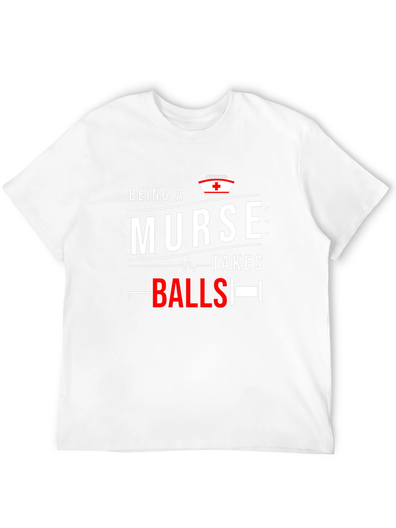Black Being A Nurse Takes Balls Graphic Tee view 12