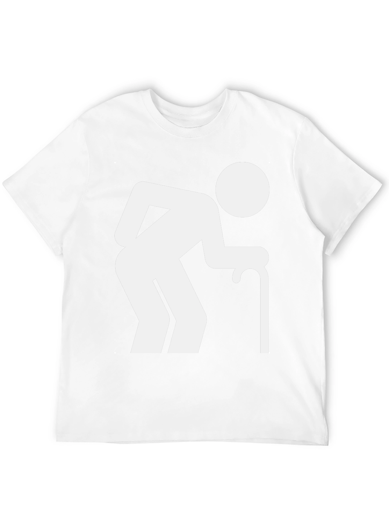 Black Funny Old Man Stick Figure Black T-Shirt view 12