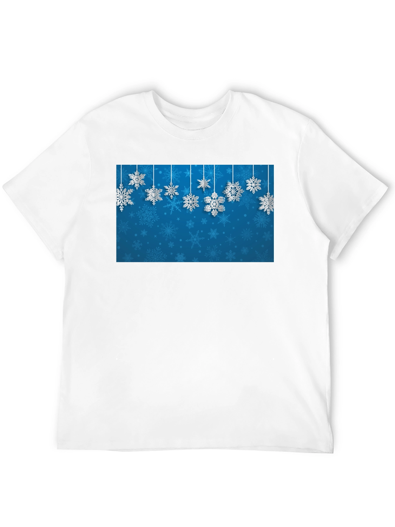 Black Snowflake Graphic Print Crew Neck T-Shirt view 12