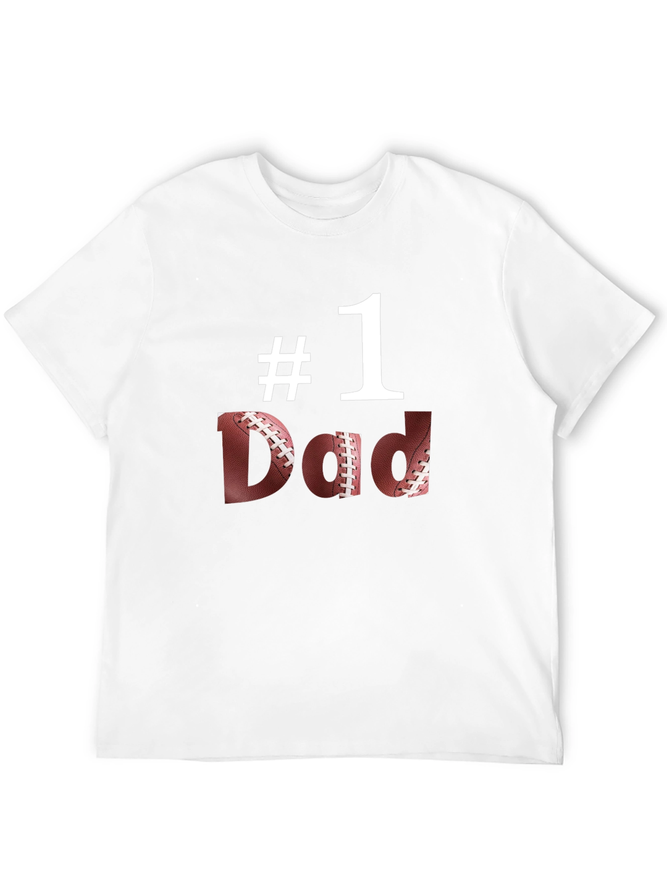 Black #1 Dad Football T-Shirt - Father's Day Gift view 12