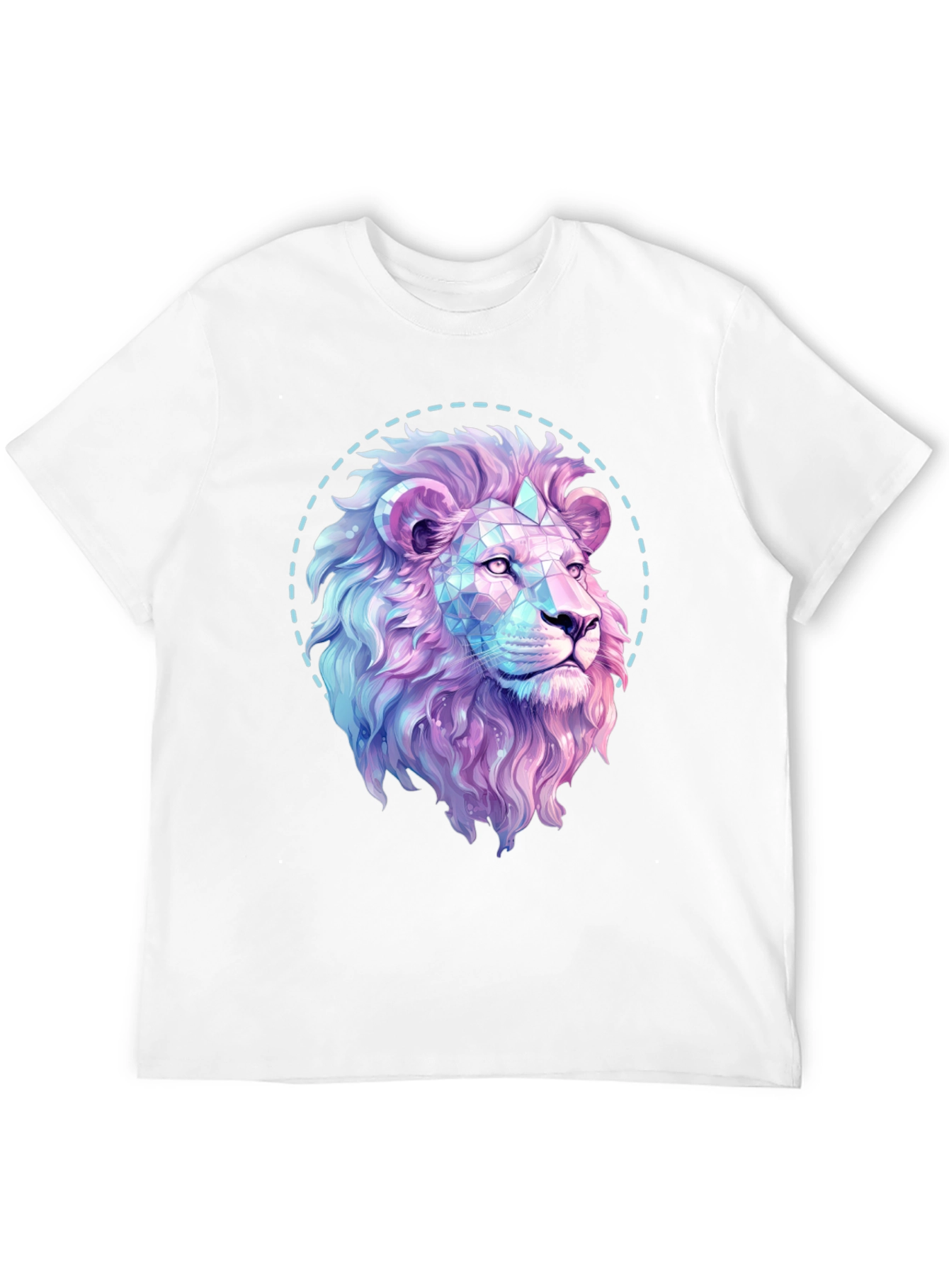 Black Geometric Lion Graphic Print Black T-Shirt view 12