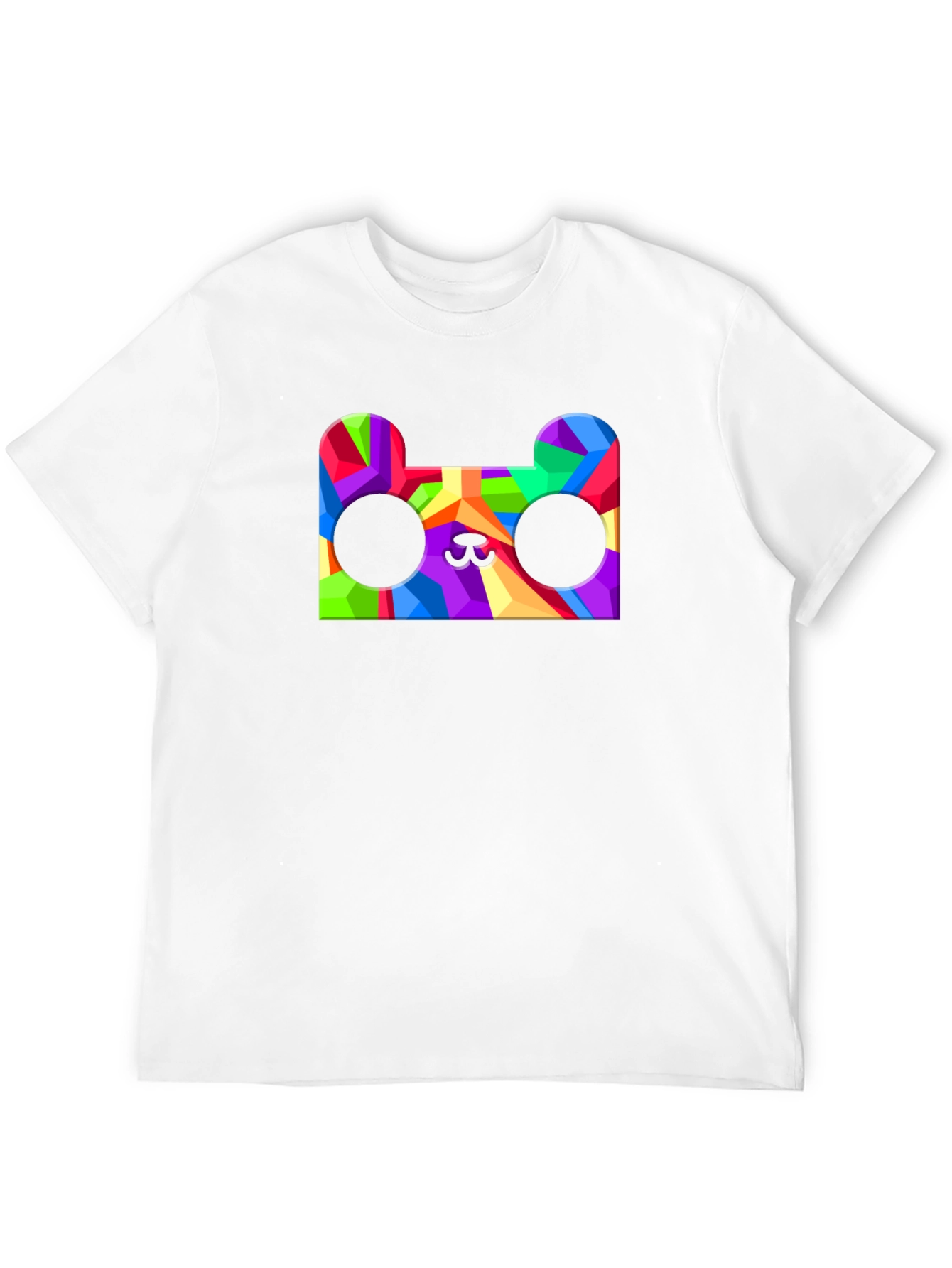 Black Geometric Bear Head Graphic Tee - Men's Black T-Shirt view 12