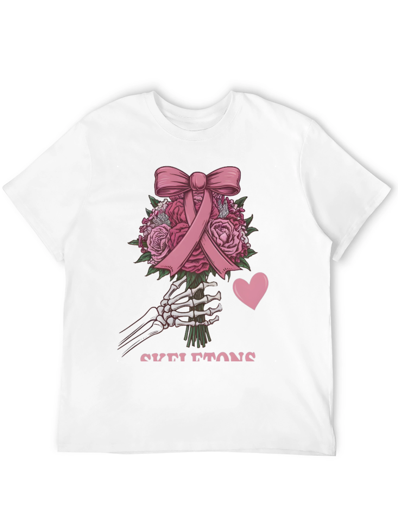 Black Skeleton Bouquet T-Shirt - Breast Cancer Awareness Tee view 12