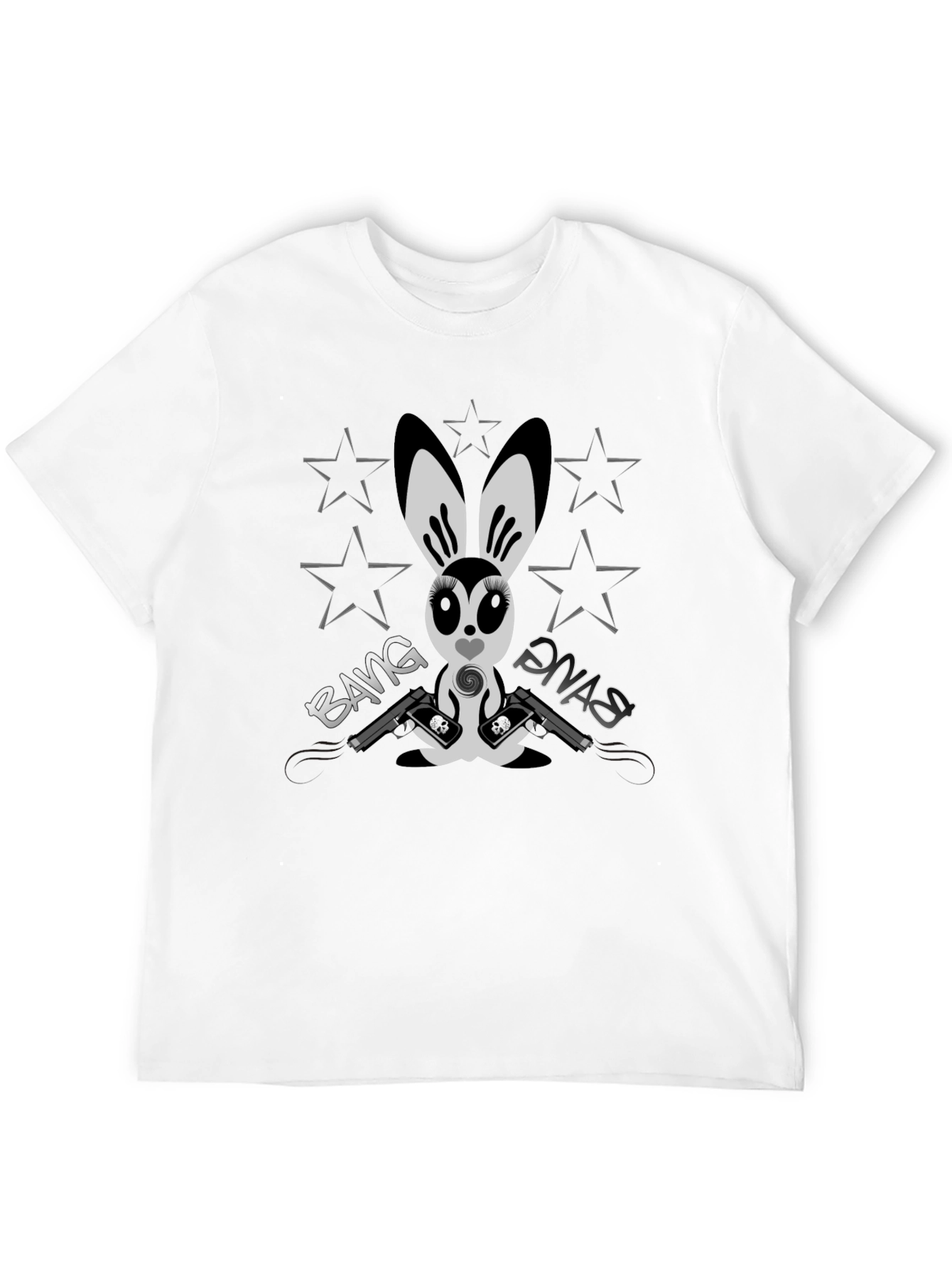 Black Bang Divas Bunny Graphic Tee - Black Cotton Blend view 12