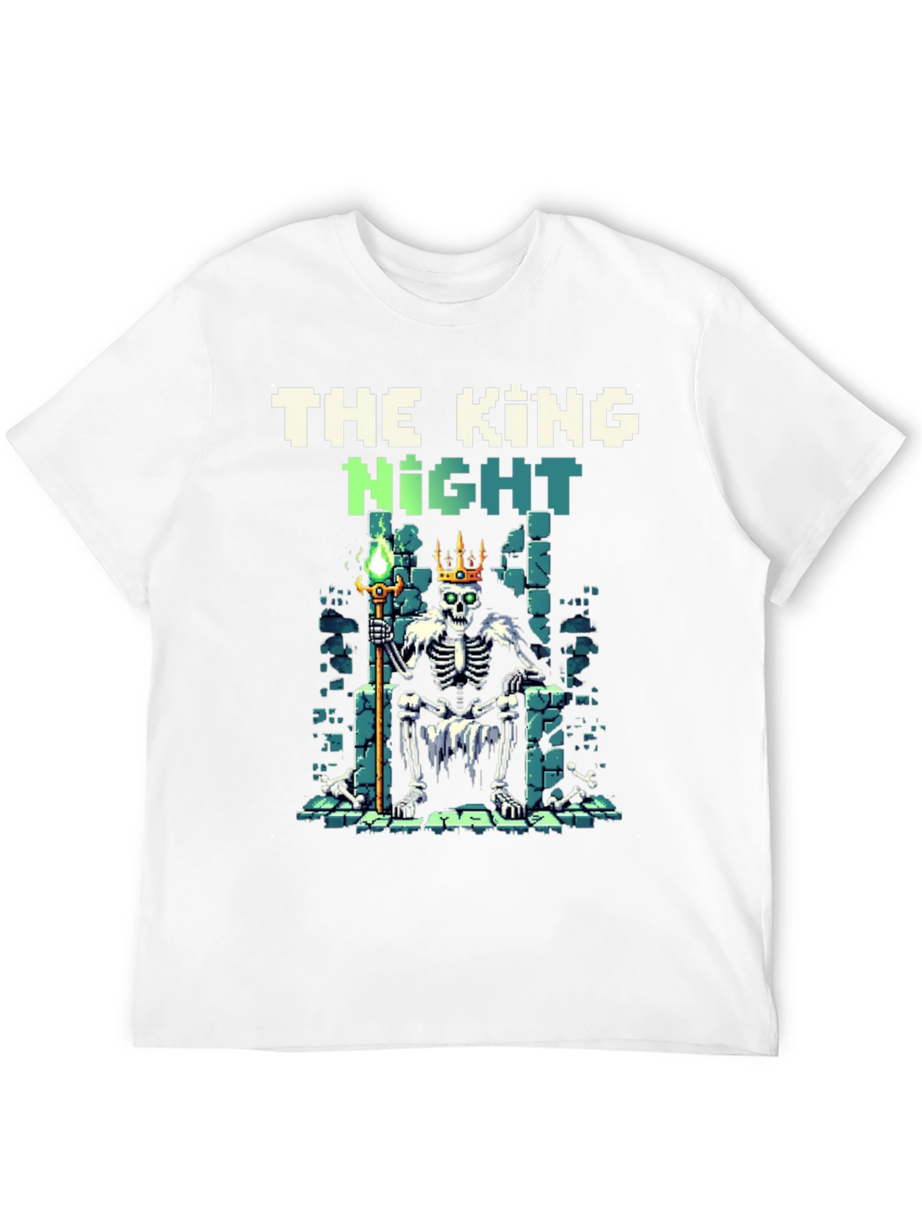 Black King Knight Pixel Art T-Shirt view 12