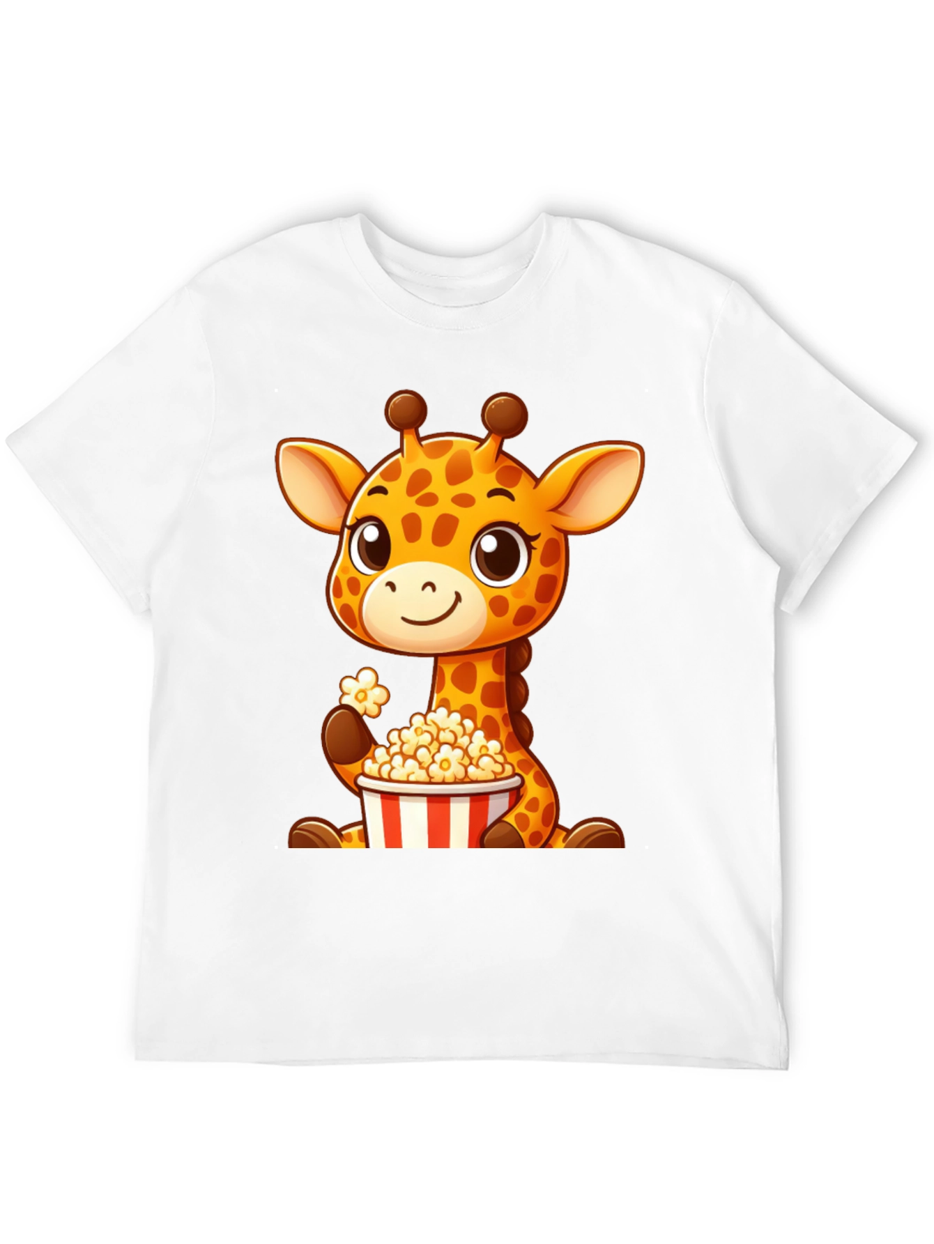Black Giraffe Popcorn T-Shirt: Cute Cartoon Animal Tee view 12